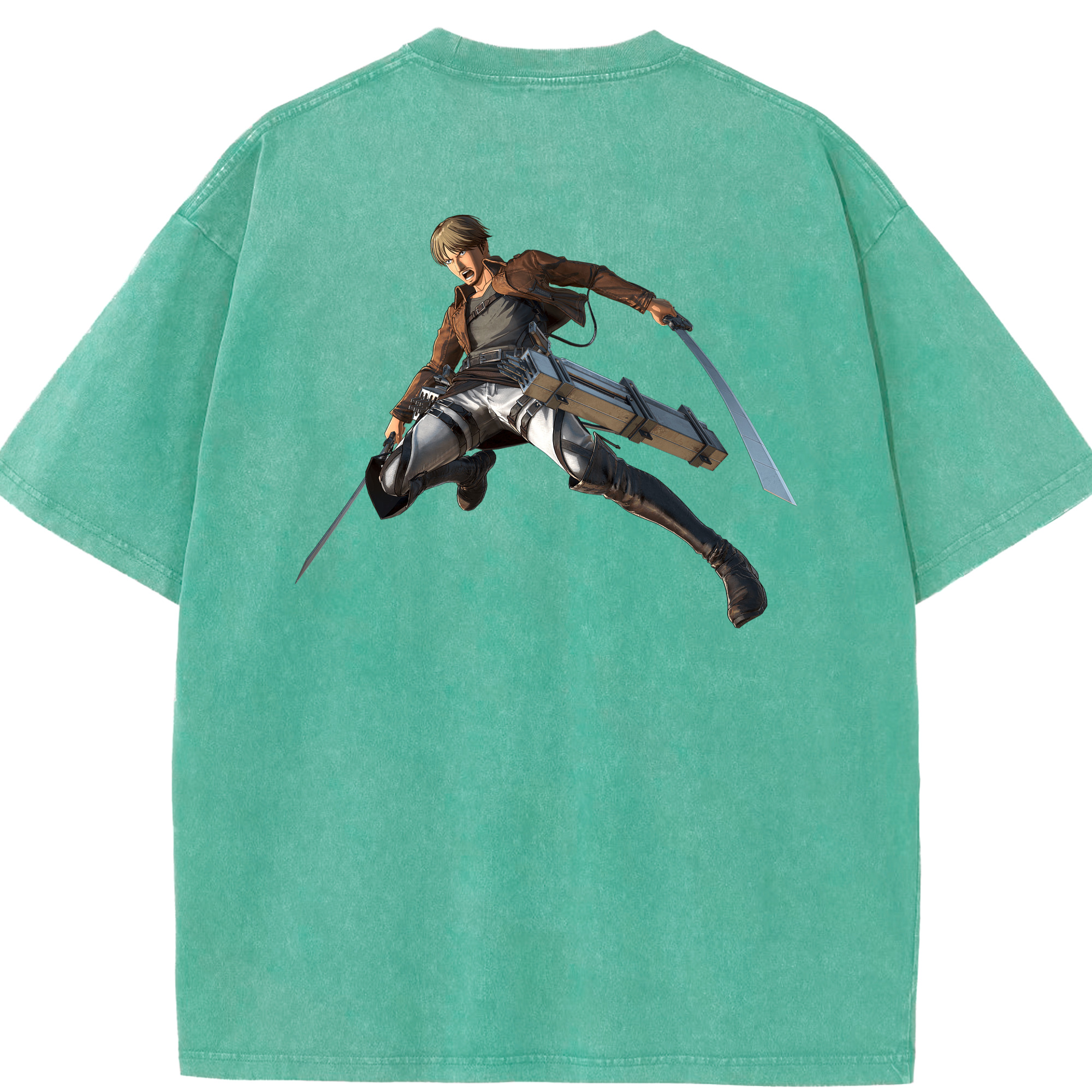 （画像用） 進撃の巨人 Attack on Titan 綿100% ヴィンテージ風 半袖Tシャツ（背面プリント）
